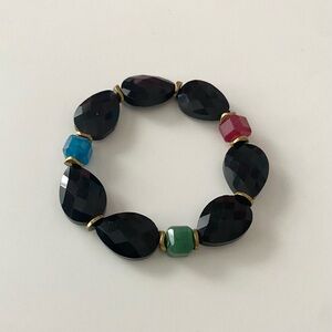 Black Agate & Multicolour Chalcedony Bracelet
